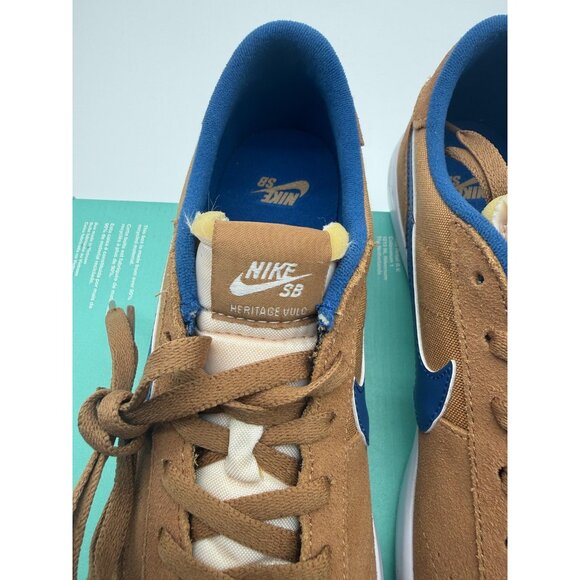 New Nike SB Heritage Vulc Shoes Mens Size 9.5 Brown Blue Skate CD5010 200 main image 10